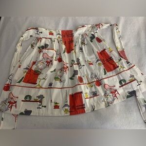 Vintage Handmade Half Apron Mid-Century Novelty Kitchen & Country Store Print